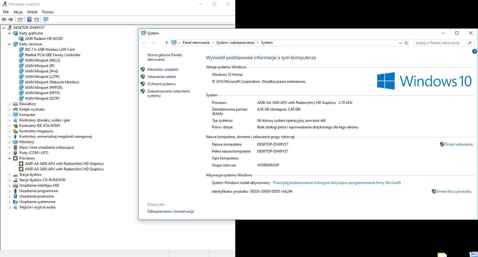 Komputer stacjonarny CPU Amd A4-3400, Radeon HD6410D, 4G Ram, 512 HDD