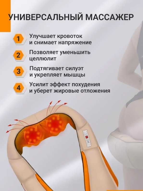 Роликовий масажер для шиї та спини масажер Массажер NECK KNEADING