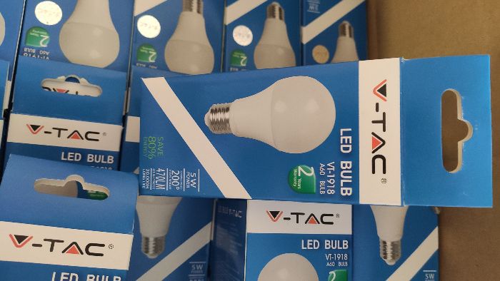 Lâmpada LED E27 5W 470lm 200º 6000K Branco Frio V-TAC VT-1918