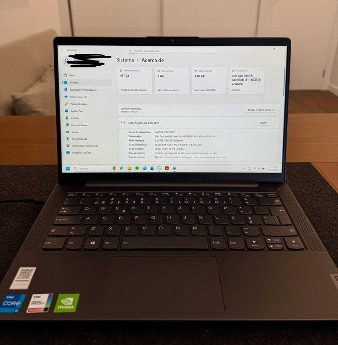 Portátil Lenovo IdeaPad 5 - Impecável, Gráfica NVIDIA, i5, SSD 512GB