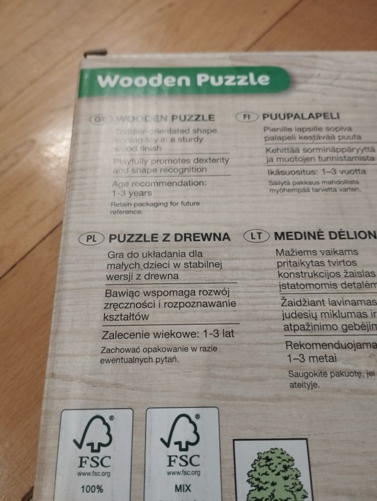 Puzzle z drewna 1-3