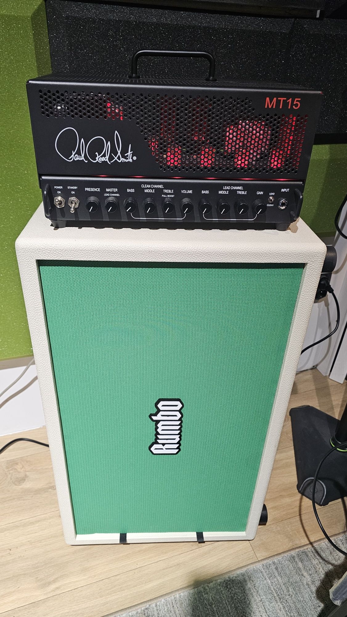 Wzmacniacz lampowy PRS MT15 + kolumna / paczka gitarowa  RUMBO