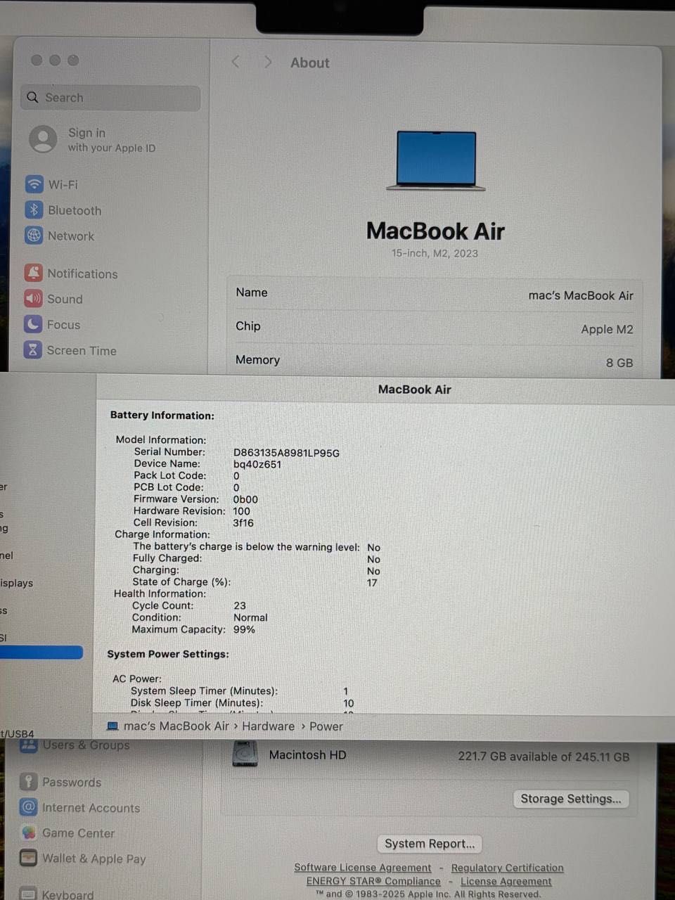 MacBook Air 15" M2 Starlight 2023 (MQKU3) M2 , 8Gb, 256 ssd