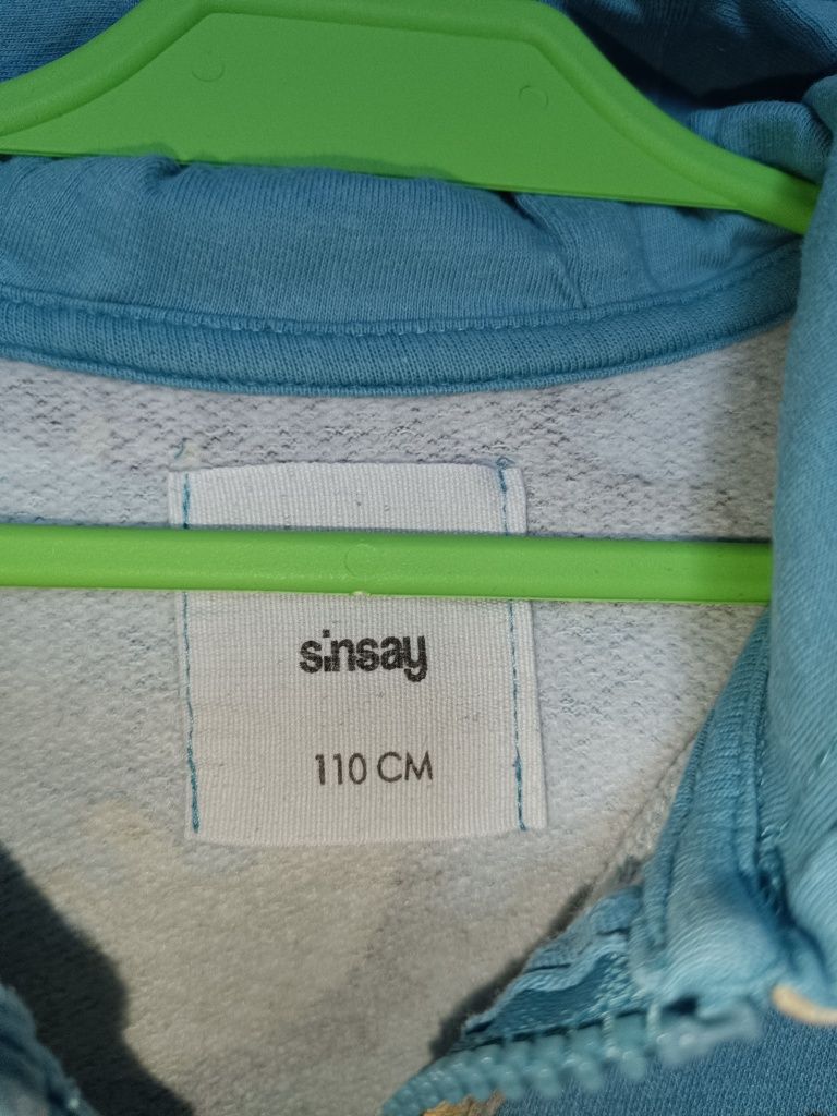 Bluza chłopięca z kapturem na zamek dinozaury Sinsay 110