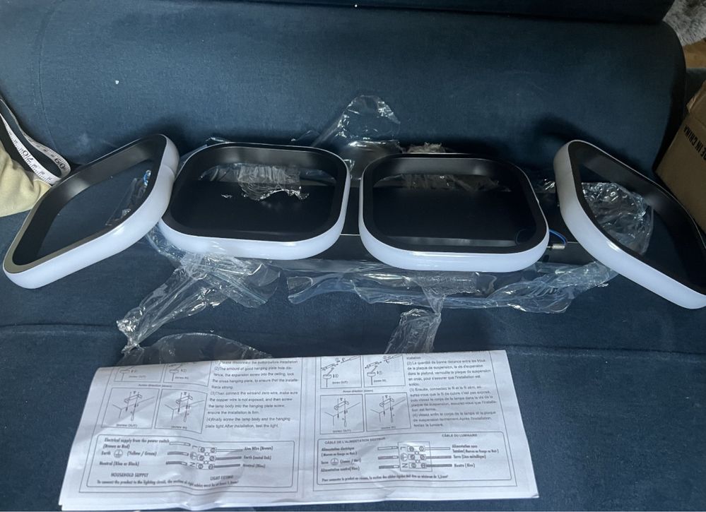 4 kwadraty swiatlo lapma led