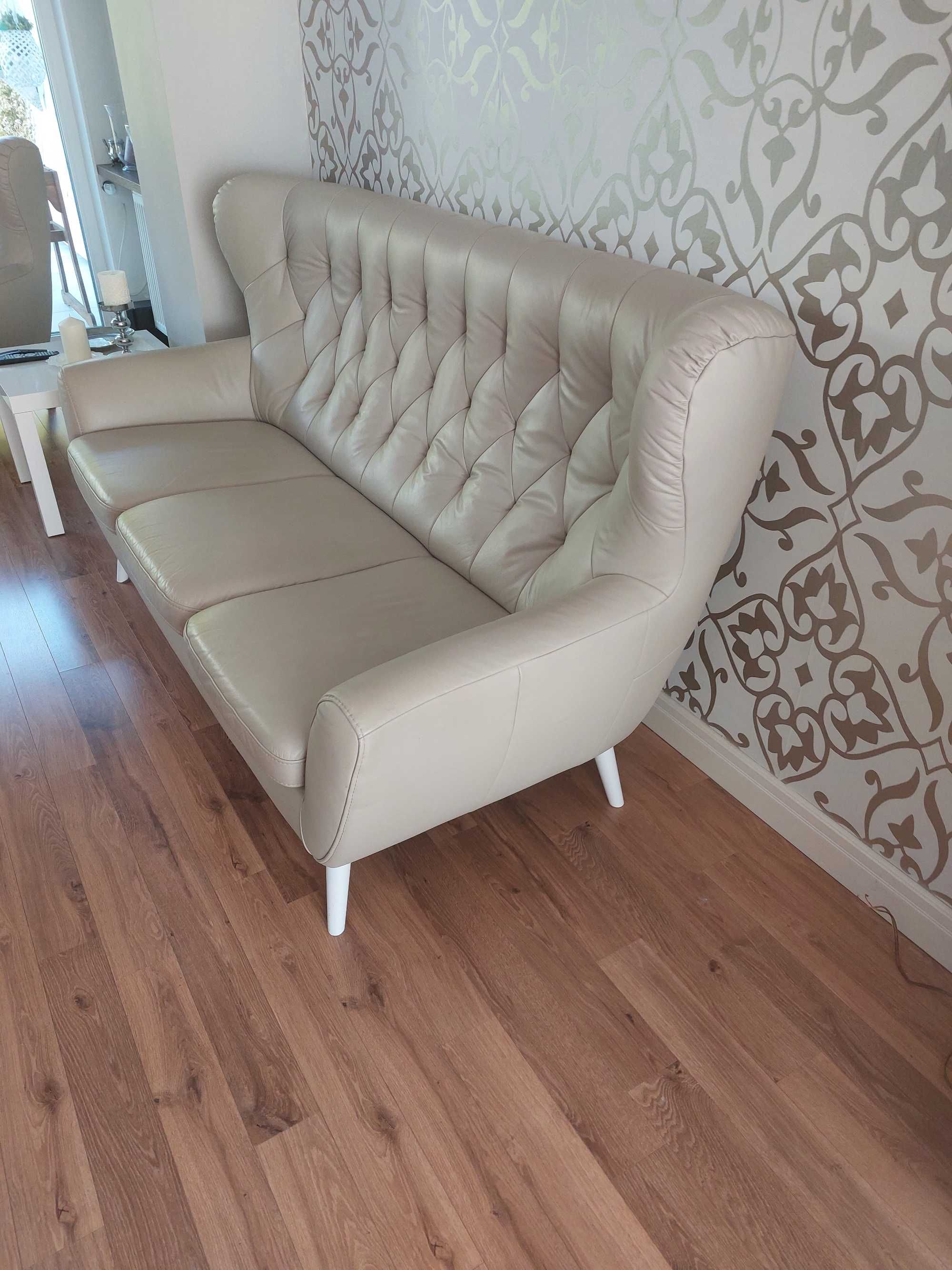 Okazja skórzana sofa oraz dwa  fotele firmy Gala  seria elegancka.