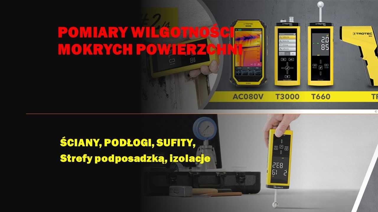 Pomiar wilgotności grzyb pleśń mokre ściany wilgotnościomierz