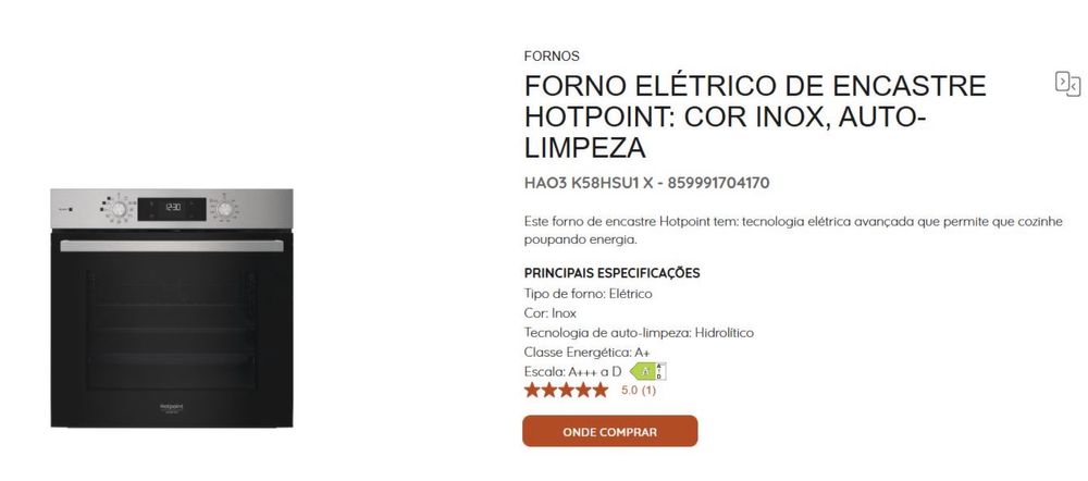 Termoacumulador forno e placa eletrico