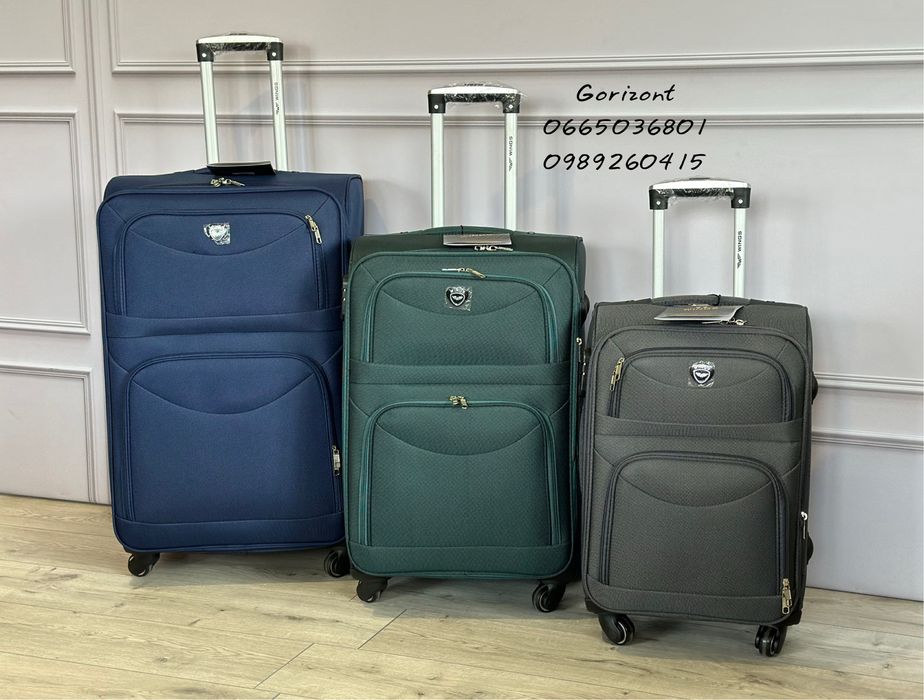 Чемодан валіза тканина Wings 6802 4 кол ПОЛЬША