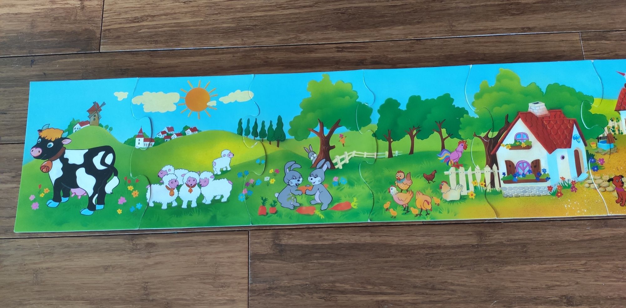 Mega Puzzle dla najmłodszych 12 elementów farma
