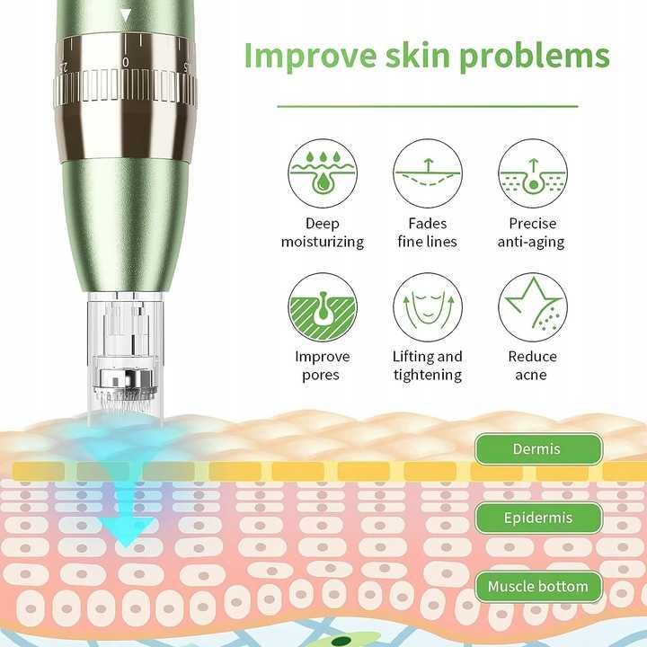 BeautyLinks Beauty Derma Pen do Cery Igły Złoty NIE URUCHAMIA SIĘ