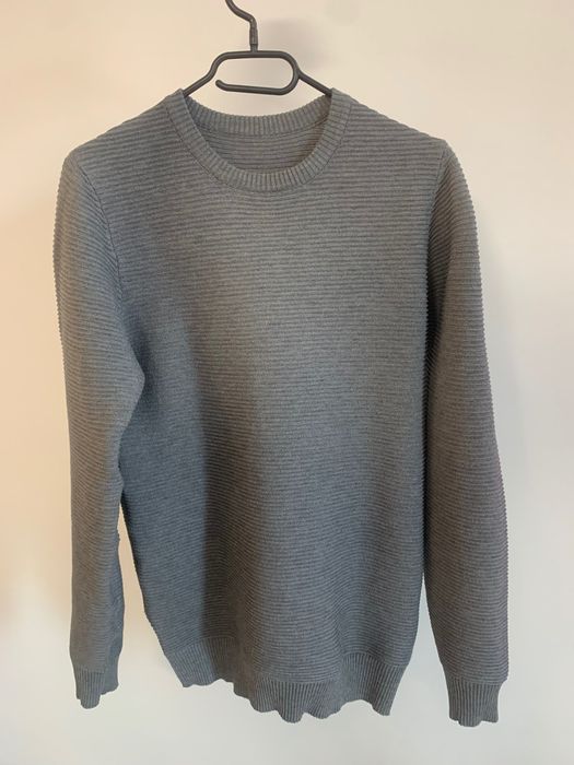 Sweter kardigan szary siwy w prążki