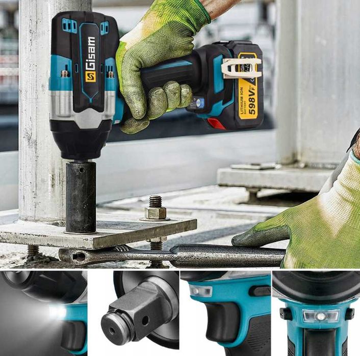 Nowy Bezszczotkowy KLUCZ UDAROWY 1800Nm 1/2" Klucz Wiertarka + Baterie