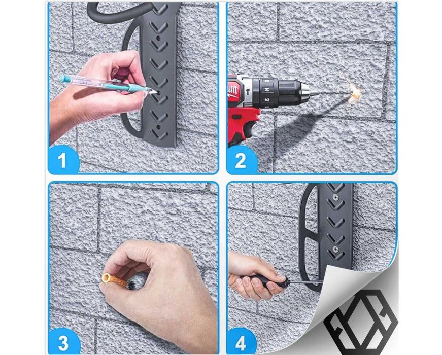 3x Wieszak na Rower Ścianę Uchwyt Rowerowy Hak Ścienny Solidny Mocny