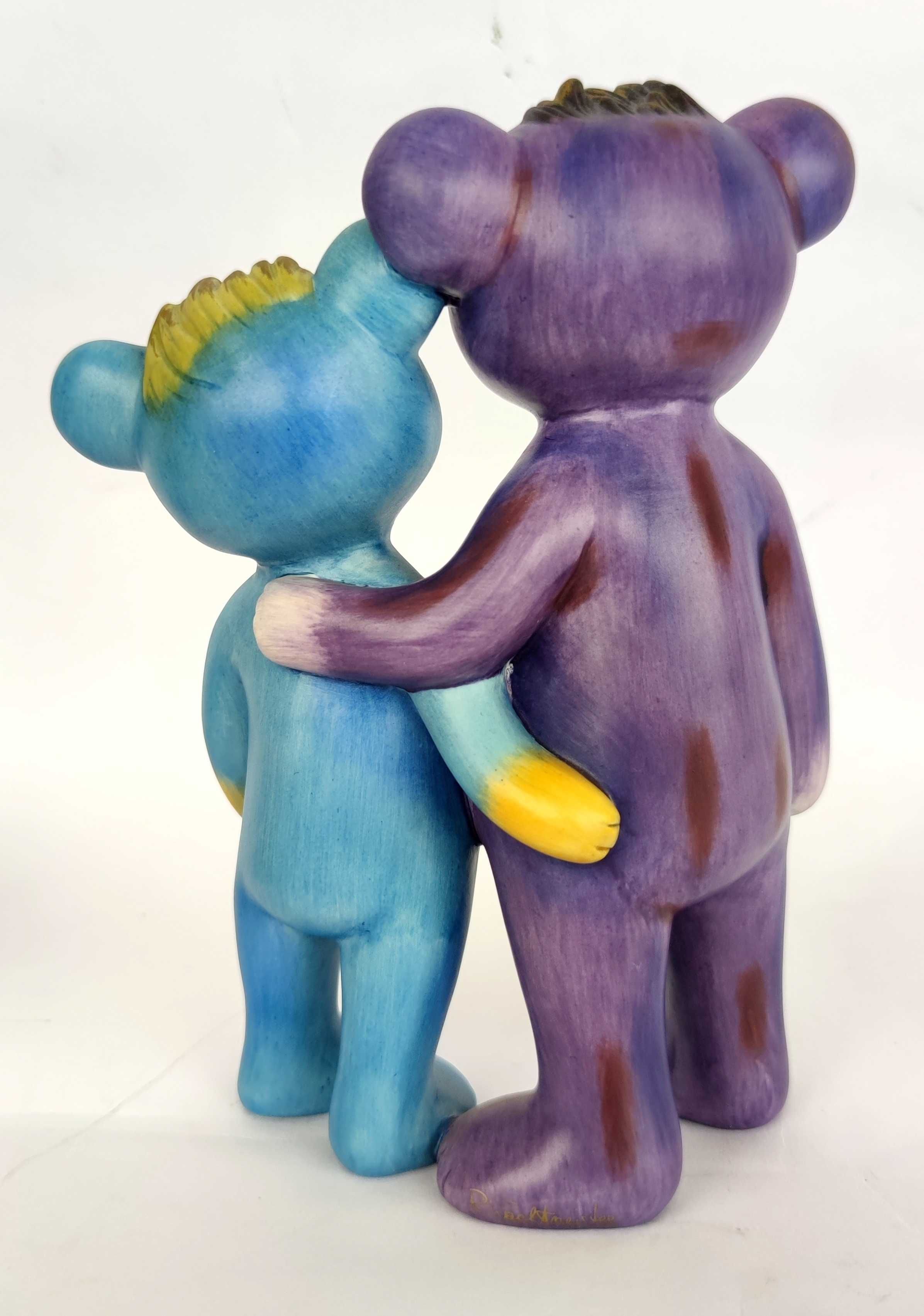 Figurka Goebel-Rosina Wachtmeister, dwa misie Tibaldo i Peppino,16 cm.