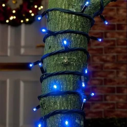 Длинная гирлянда для улицы 50 метров, Синяя гирлянда 800 LED