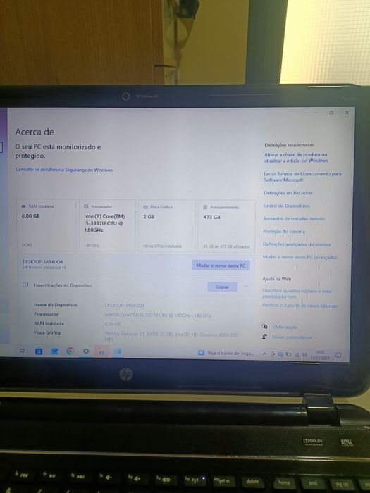 Portátil hp pavilion protect smart 15 pulgadas windows 10