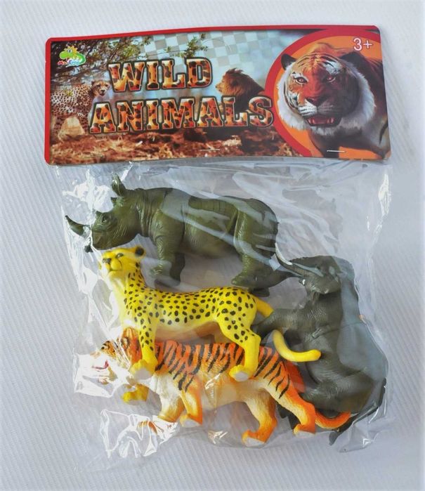 WYPRZEDAŻ 5 kompletów Zwierzęta dzikie domowe komplet 4 figurki