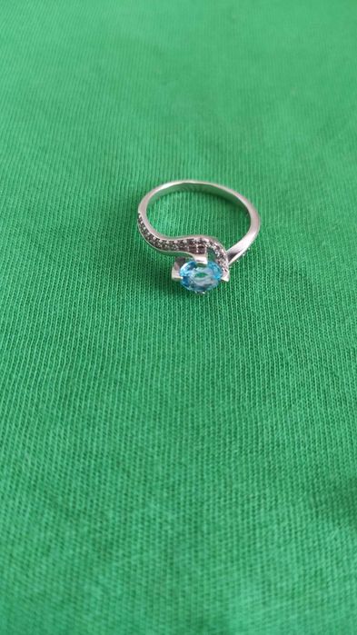 Срібний набір з топазами та цирконієм