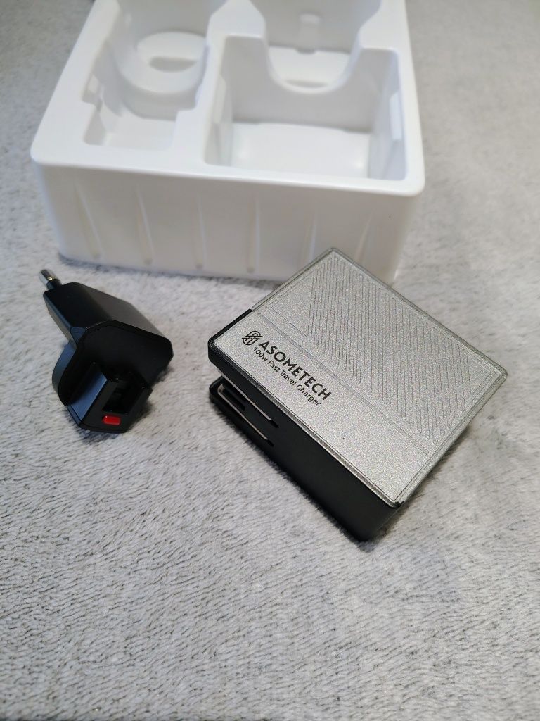 Швидкий зарядний пристрій ASOMETECH 100W GaN PPS PD+QC4.0 LED-дисплей