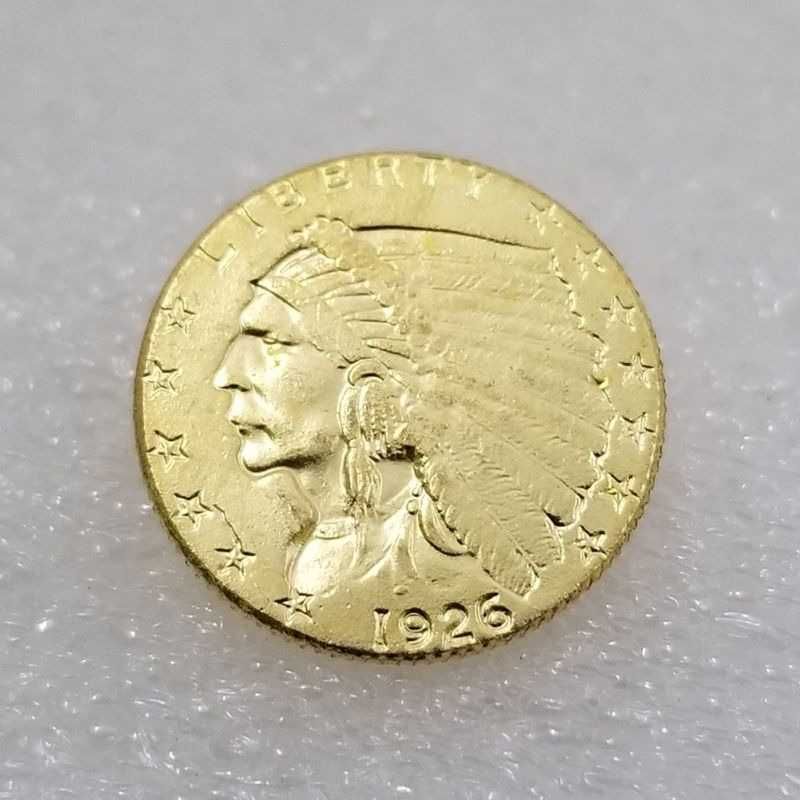 2 Monety 1908 USA 1926 amerykańskie metalowe Replika kolor złoty