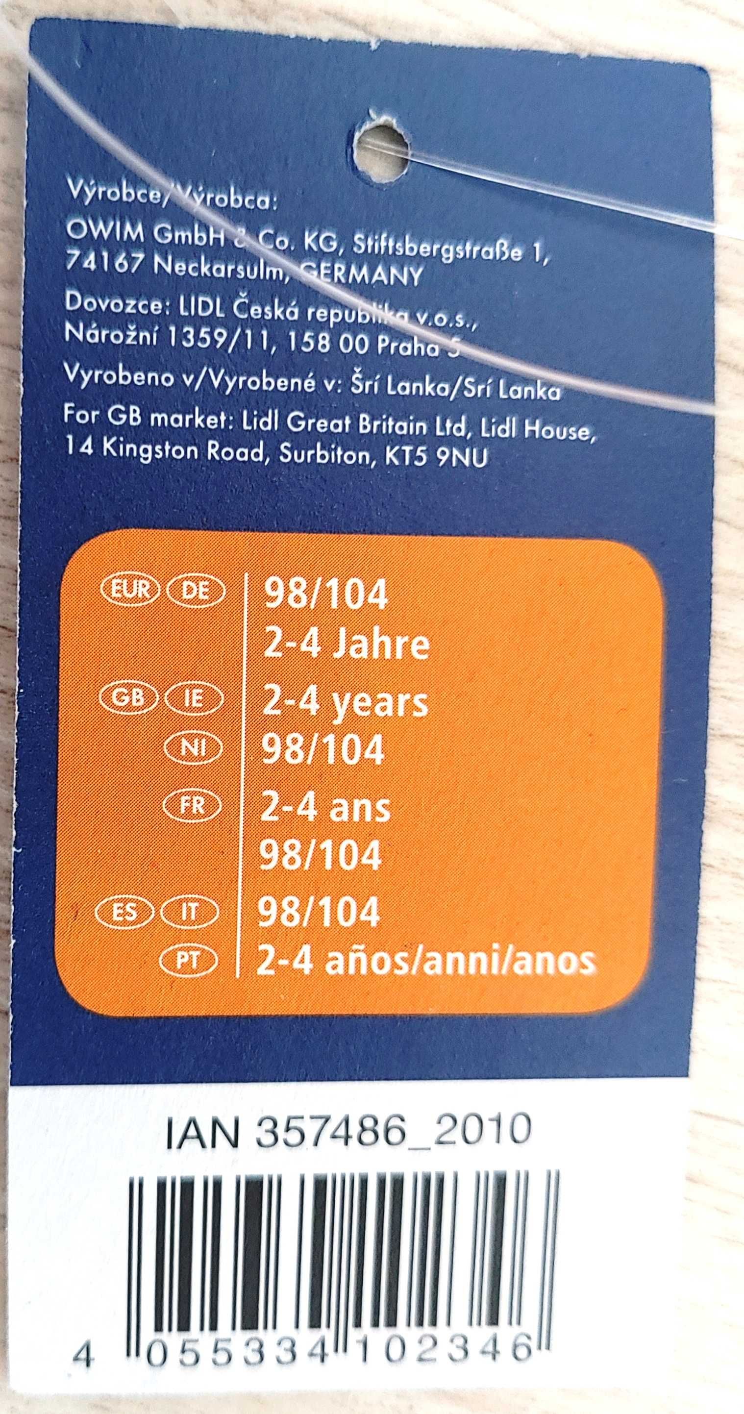 Nowy 2-pack podkoszulek granatowa i biała Lupilu rozm. 98/104