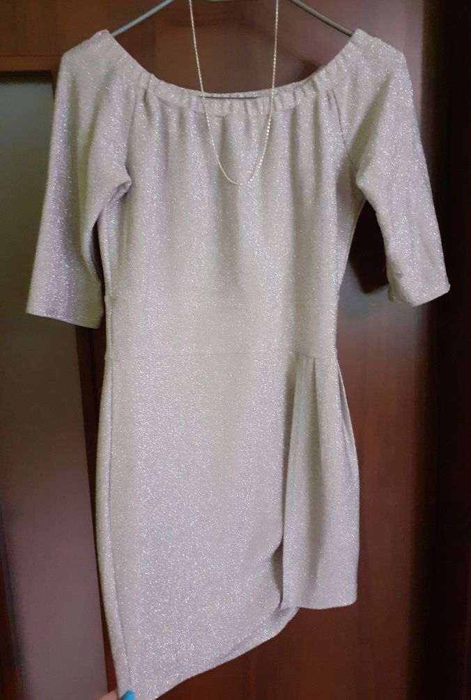 Nowa srebrna sukienka mini