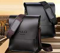 Стильная мужская сумка планшетка Поло на плечо барсетка Polo черная