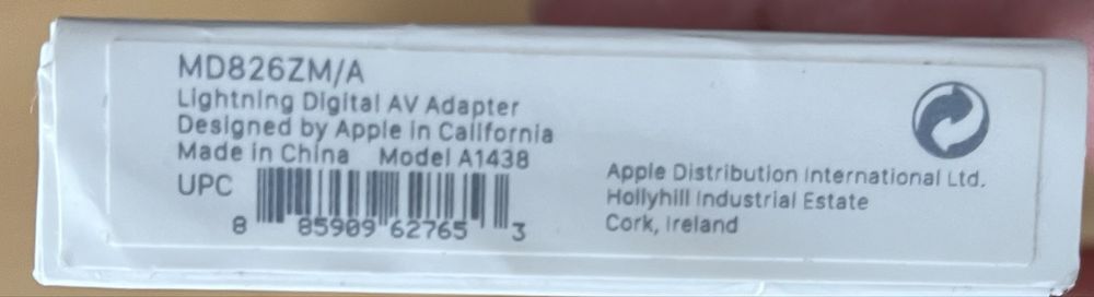 Apple adapter MD826ZM/A oryginalny Lightining digital AV