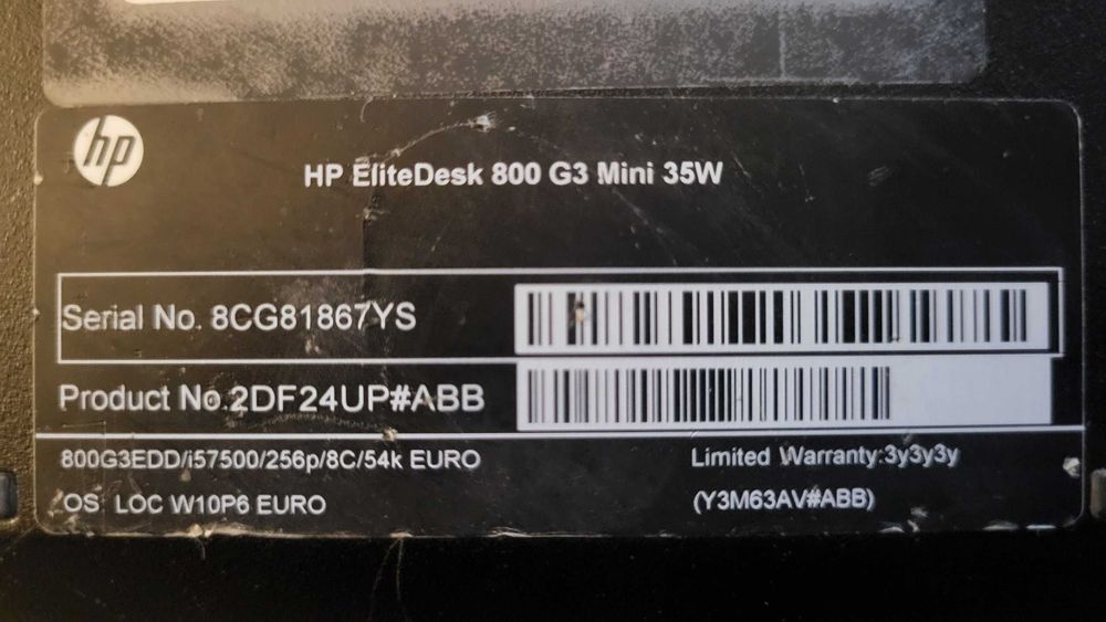 Minikomputerek HP EliteDesk G3 16GB/240GB
