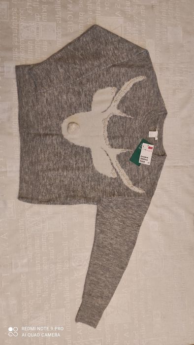 Новый свитер с шерстью H&M р. XS-S оверсайз джемпер