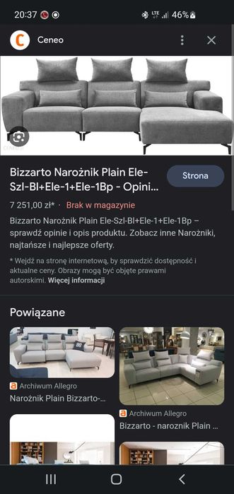 Bizzarto Narożnik, kanapa, sofa, wypoczynek, z szezlągiem dł300x165