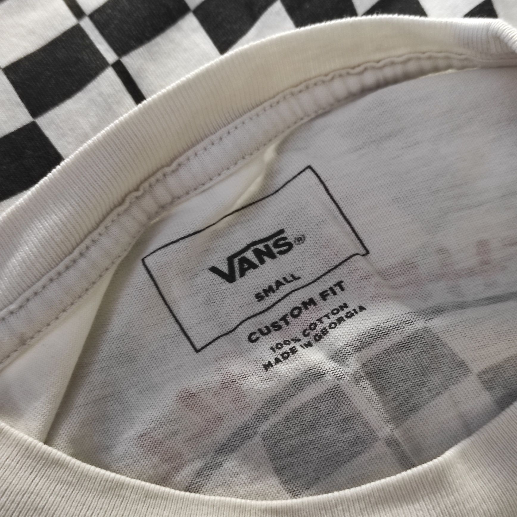 Лонгслив Vans белый с большим лого на спине