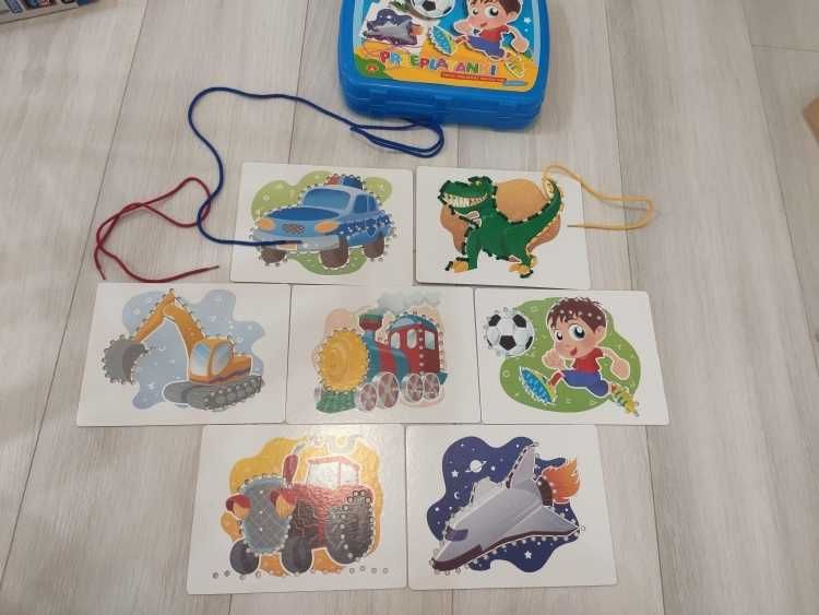 Kolekcja gier edukacyjnych, puzzle, statek piracki 3D, przeplatanki
