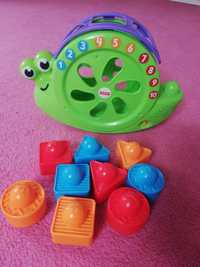 Interaktywny grający i śpiewający Ślimak Solter Fisher price klocki