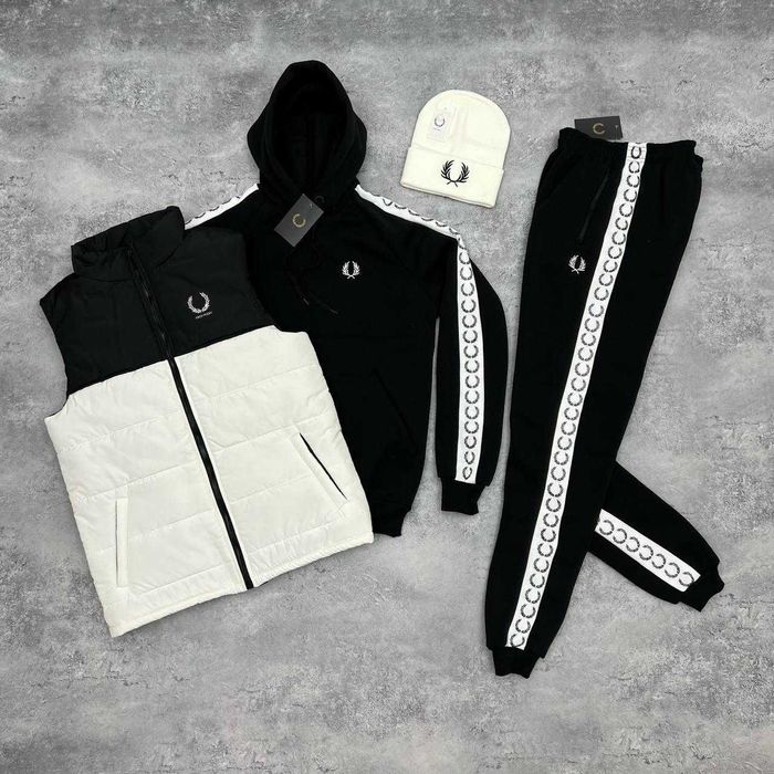 Комплект FRED PERRY  фліс (Костюм+Жилетка+Шапка)