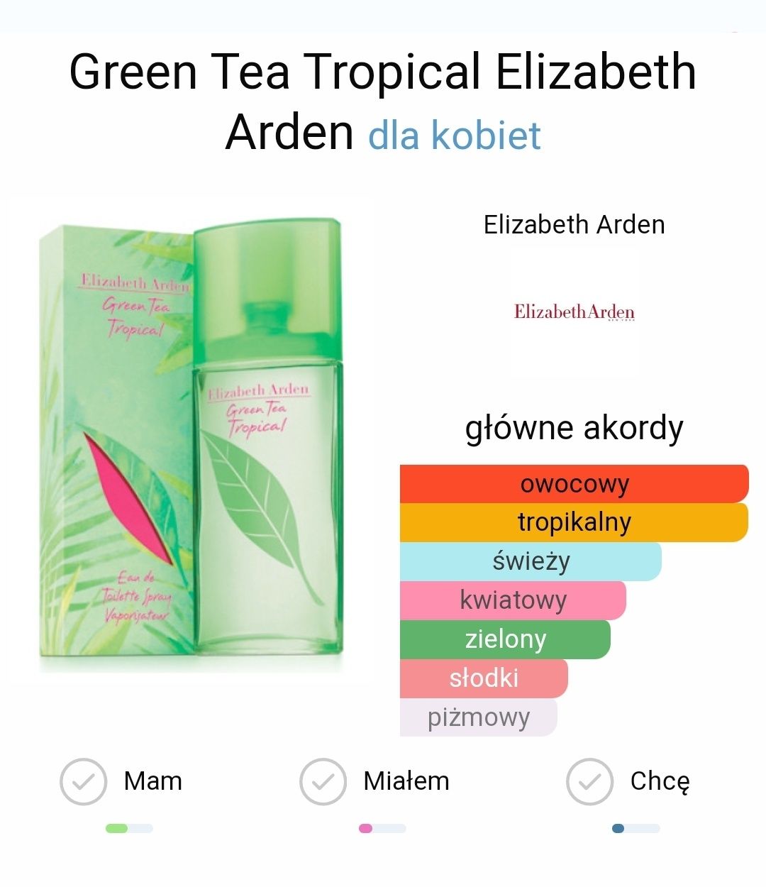 Perfumy Elizabeth Arden Green Tea Tropical 100ml - NOWE!