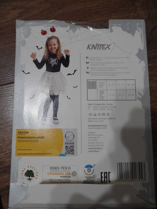 Czarne rajstopy Halloween mikrofibra R. 134/140