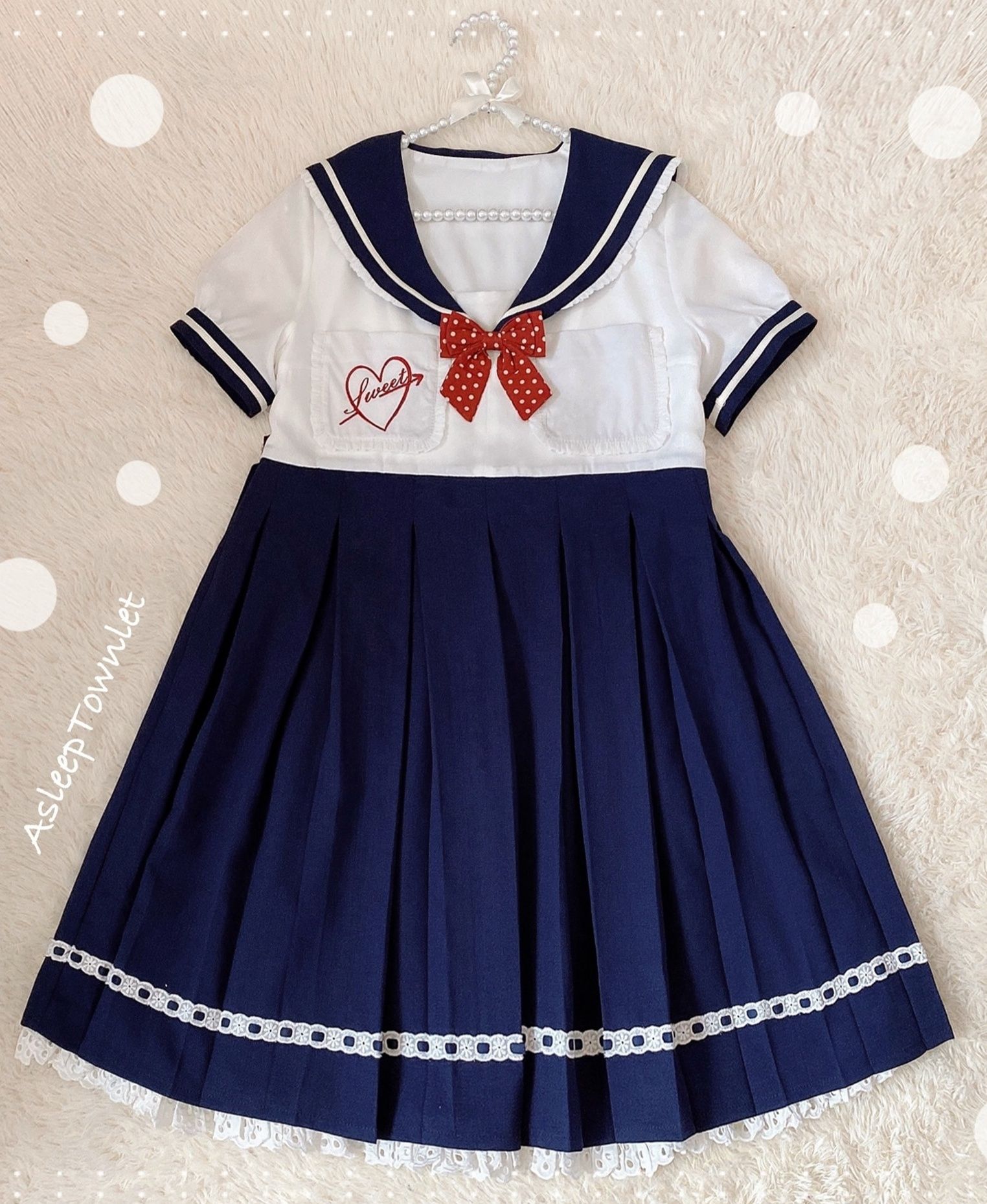 Sukienka OP S Lolita Fashion Harajuku Mundurek Sailor