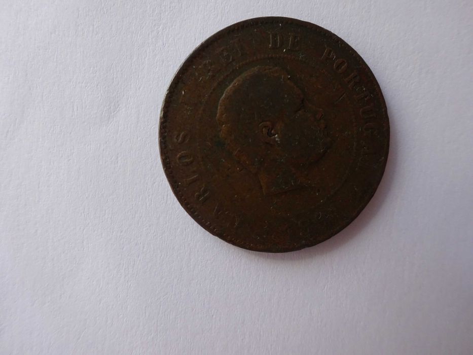 Numismá'tica - Moeda de 20 Reis  D. Carlos I