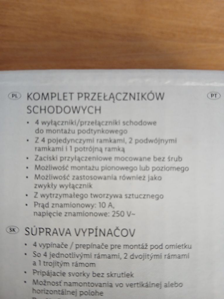 N22 Komplet przełączników schodowych