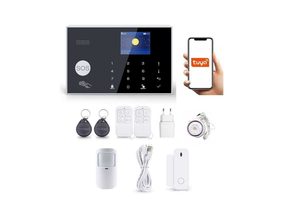 Bezprzewodowy Alarm Z Lcd 2.4 Gsm Wifi Sms Tuya Smart Po Polsku+10Xpir