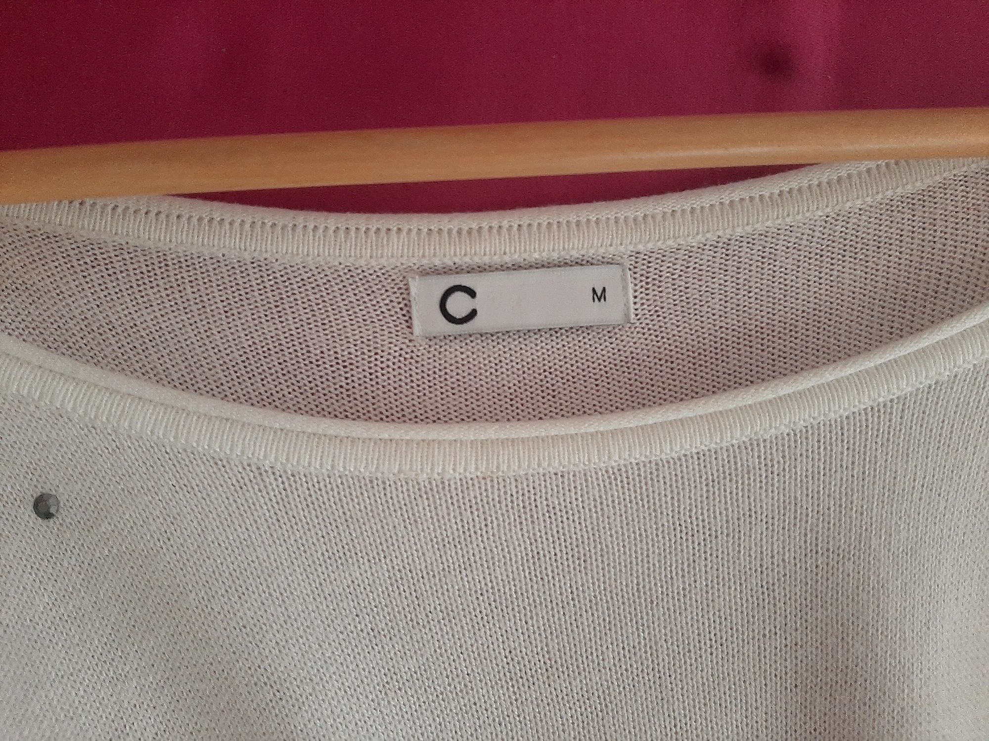 Kremowa ecru tunika dłuższa bluzka bluzeczka ozdobna M 38  L 40 Cubus