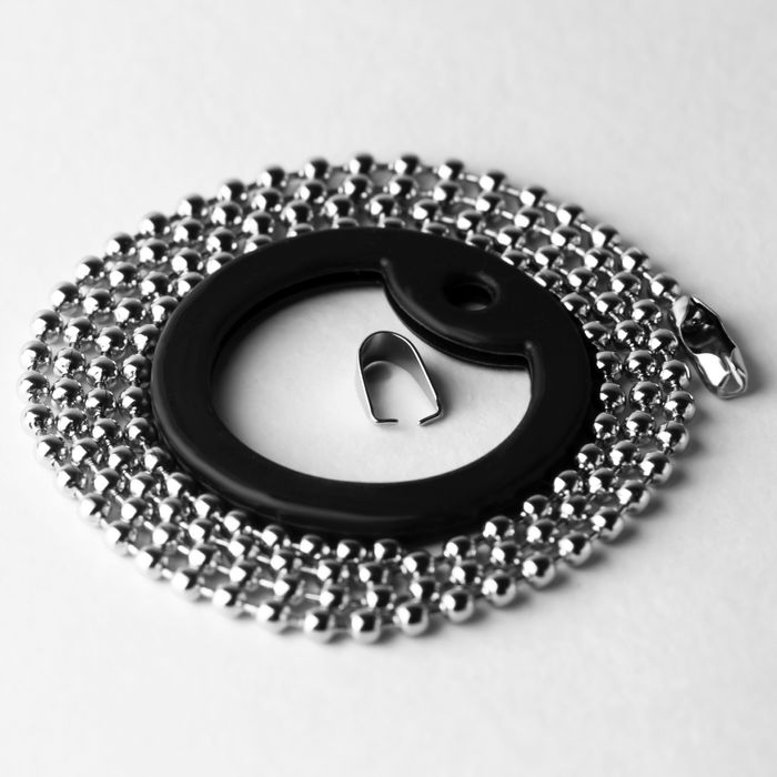 Міцний ланцюжок для армійського жетона dogtag. Кульковий, бампер жетон