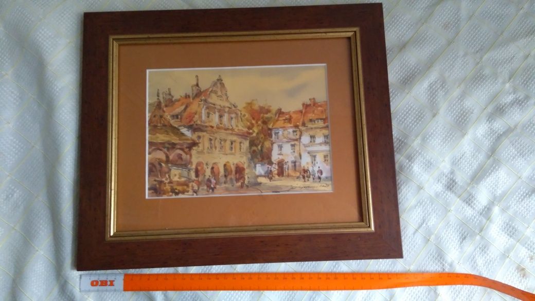 Obraz Kazimierz Dolny nad Wisłą , sygn.  Jan Grabski ,  akwarela , wym