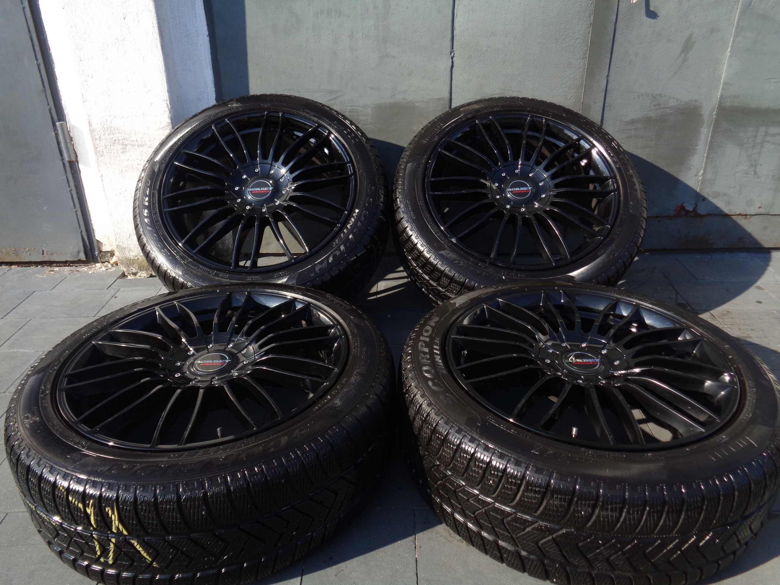 Czarne alufelgi BORBET CW3 20 cali 5x108 Ford Volvo Jaguar, opony zima