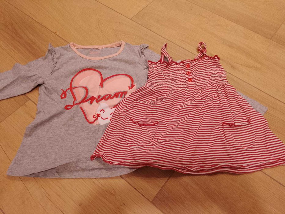Paka dla dziewczynki 11 sztuk sukienka ,spódniczka t-shirty 104
