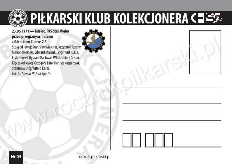 Zestaw 10 pocztówek - Piłkarski Klub Kolekcjonera nr 1-10