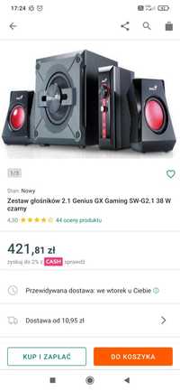 Głośniki Genius Gx Gaming SW-GW jak nowe