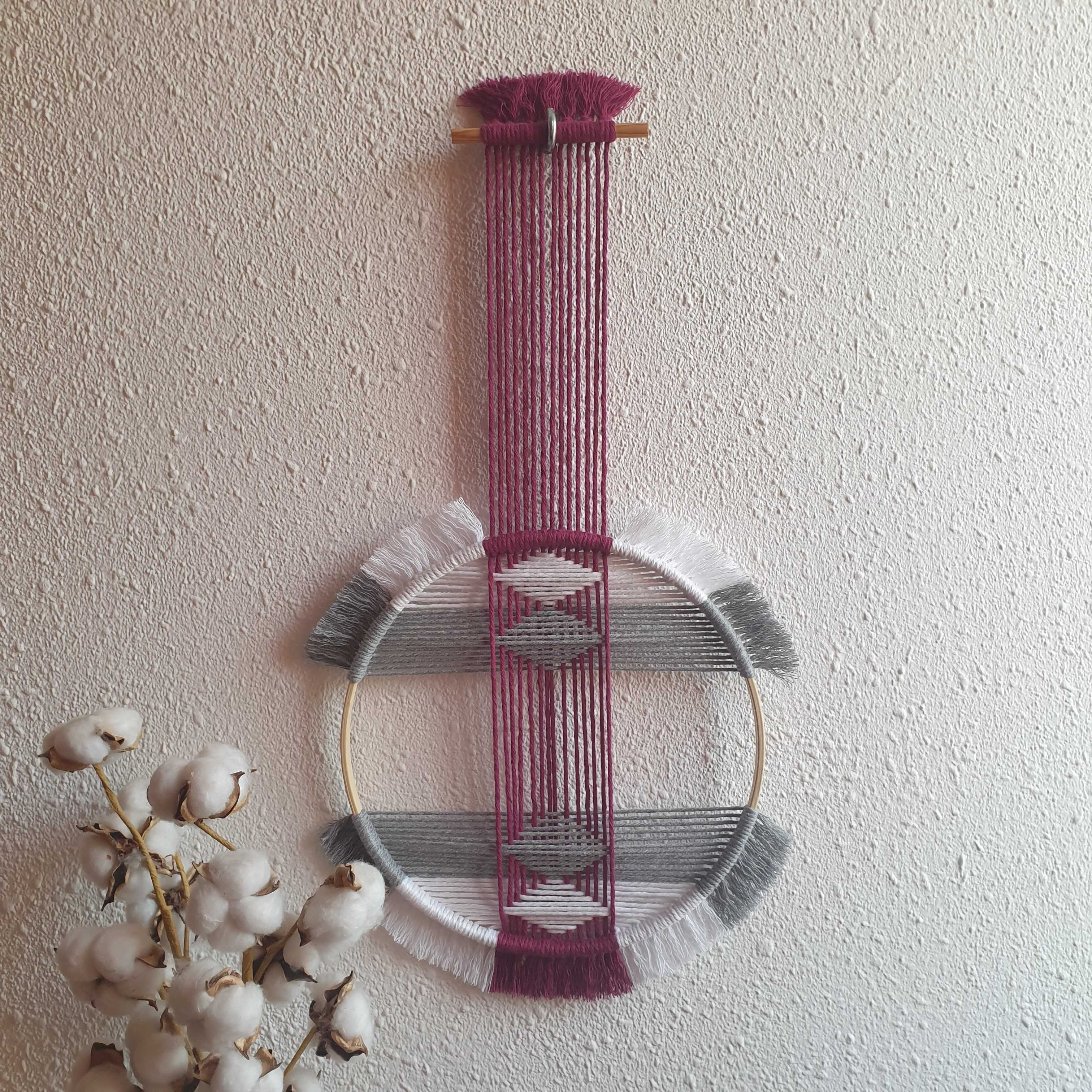 Decoração de parede em macrame